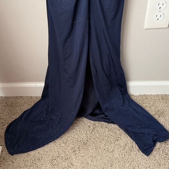 Windsor Navy Blue Tatum Formal Glitter Mermaid Dress - Picture 8 of 9